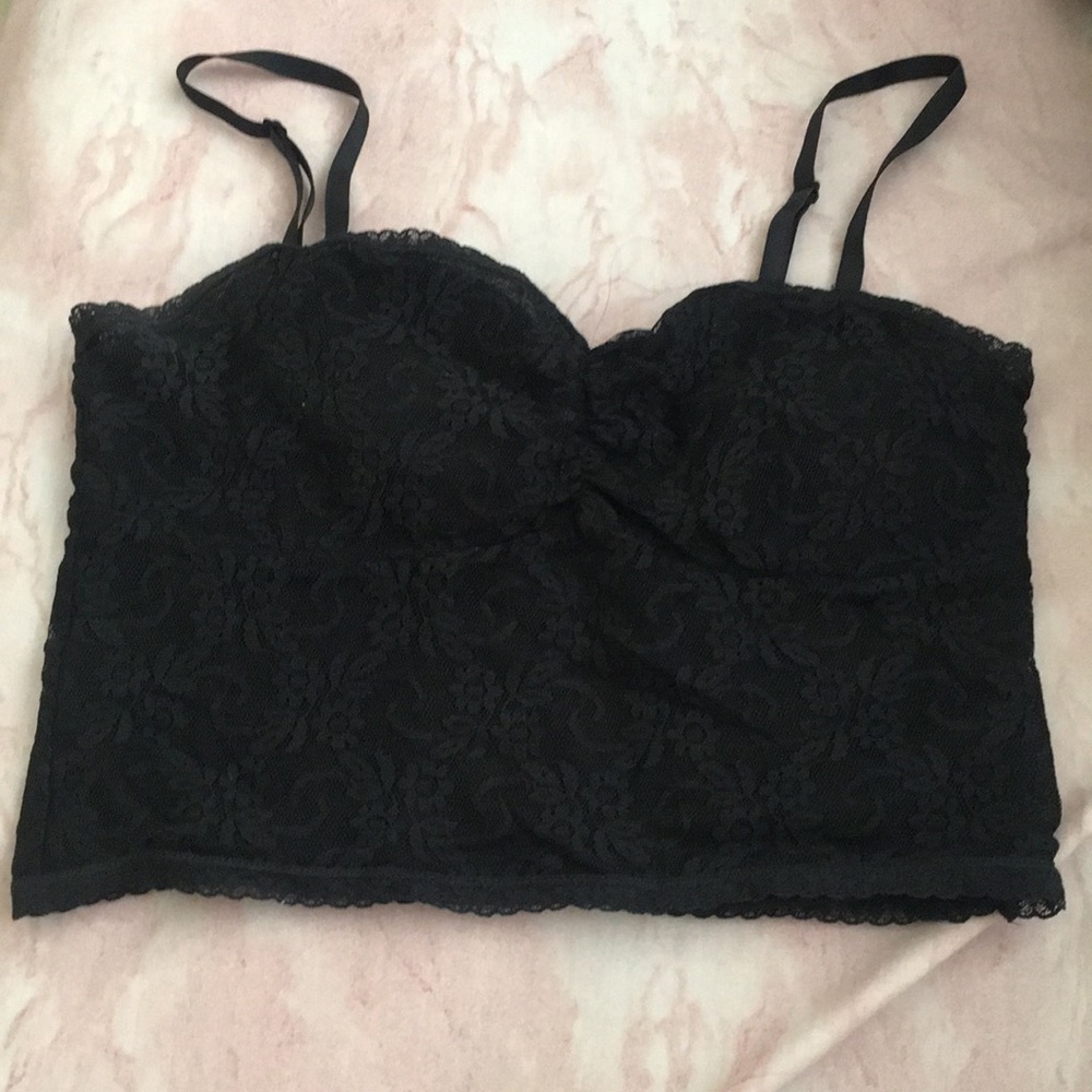 forever 21 - black floral crop top
